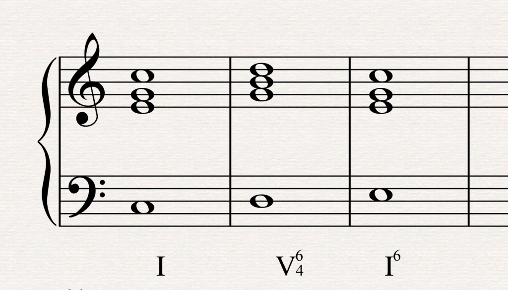 second inversion passing progression from I chord