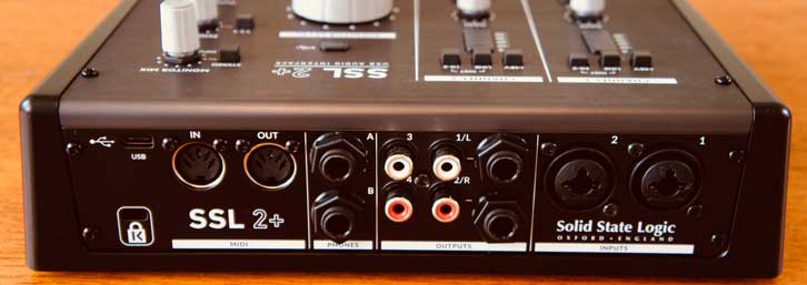 SSL 2 plus rear inputs and outputs