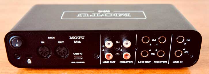Motu M4 Inputs and Outputs