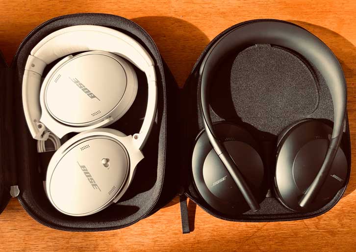 Bose QuietComfort 45 and Bose Noise Cancelling 700 in cases